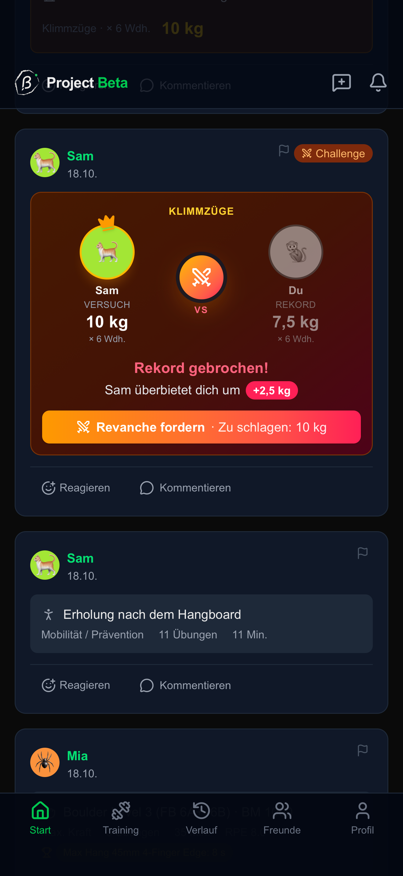 Project Beta: Klimmzug-Duell zwischen zwei Freunden mit gebrochenem Rekord